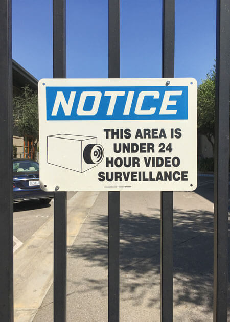 Security surveillance sign